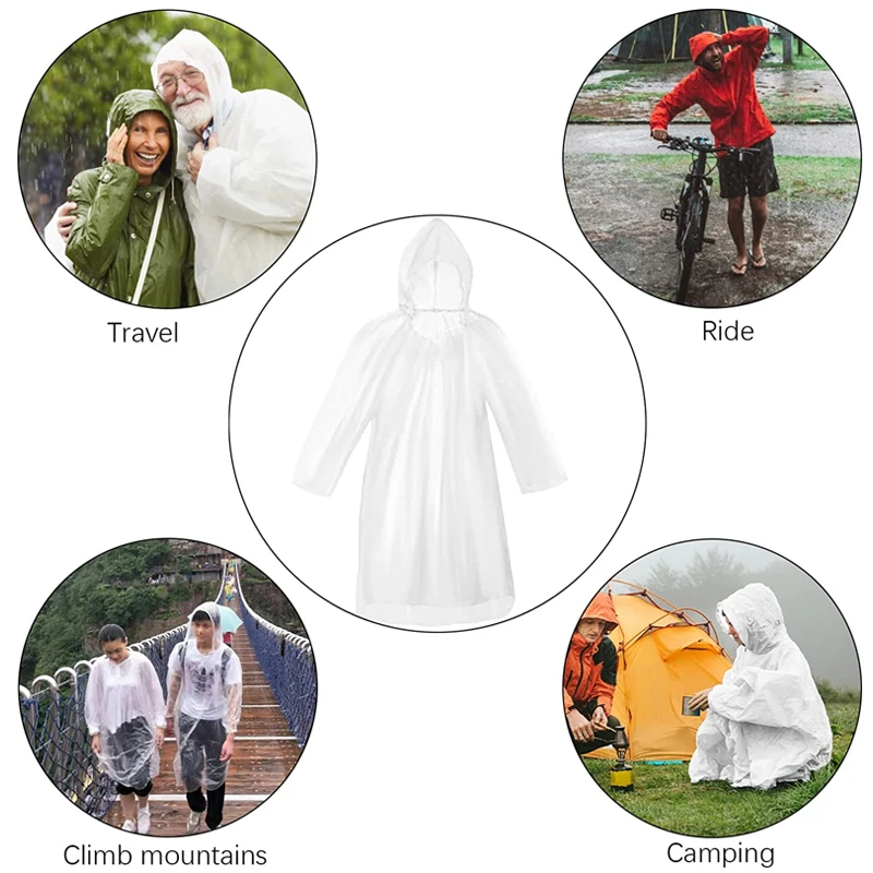 Emergency Poncho Rain - 6 unidades de impermeables desechables, ideales